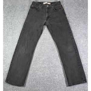 VTG Y2K Levis Jeans 505 Regular Fit Men's 30x29 Black Denim Straight Leg 2004